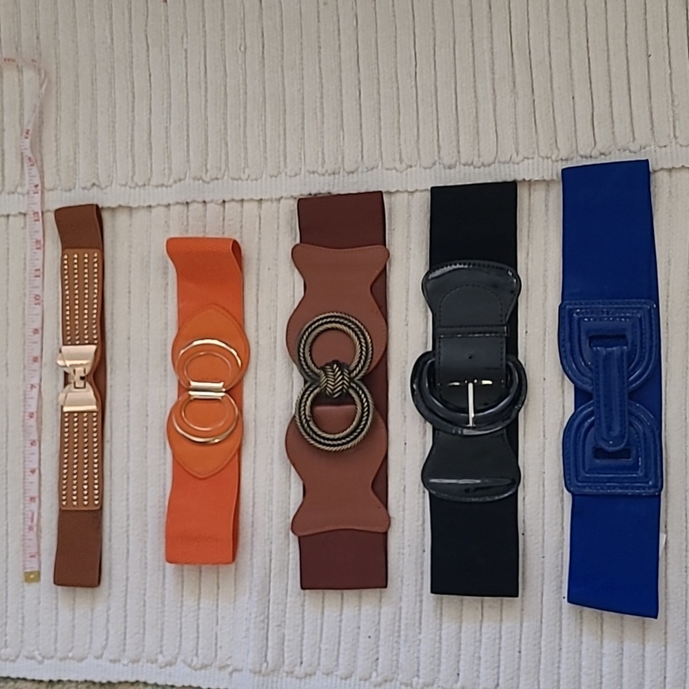 Set of Stylish Belts in Various Colors,Sz S/M